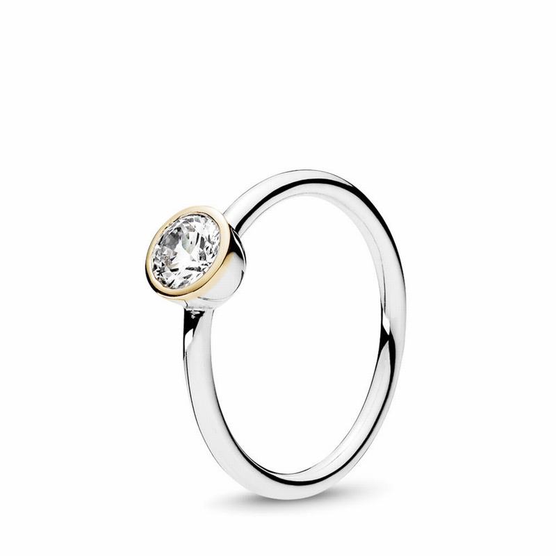 Pandora Petite Circle Stackable Ring NZ, Two Tone (456971-DQS)